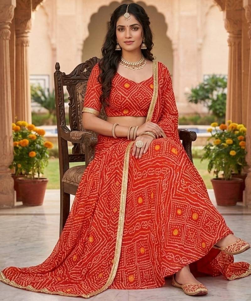 Silk sequins, dori & thread embroidery Lehenga Set