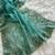 Teal Color embroidery sequins and detailed border work  chiffon saree 