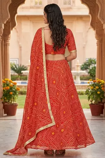 Silk sequins, dori & thread embroidery Lehenga Set