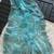Sky Blue Color embroidery sequins and detailed border work  chiffon saree 