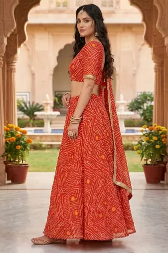 Silk sequins, dori & thread embroidery Lehenga Set