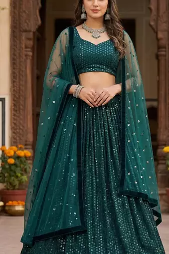 Heavy Glamorous Sequins Lehenga Set