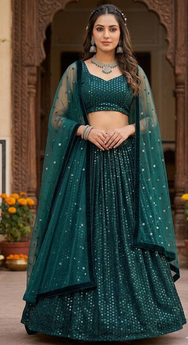 Heavy Glamorous Sequins Lehenga Set