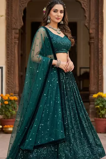 Heavy Glamorous Sequins Lehenga Set