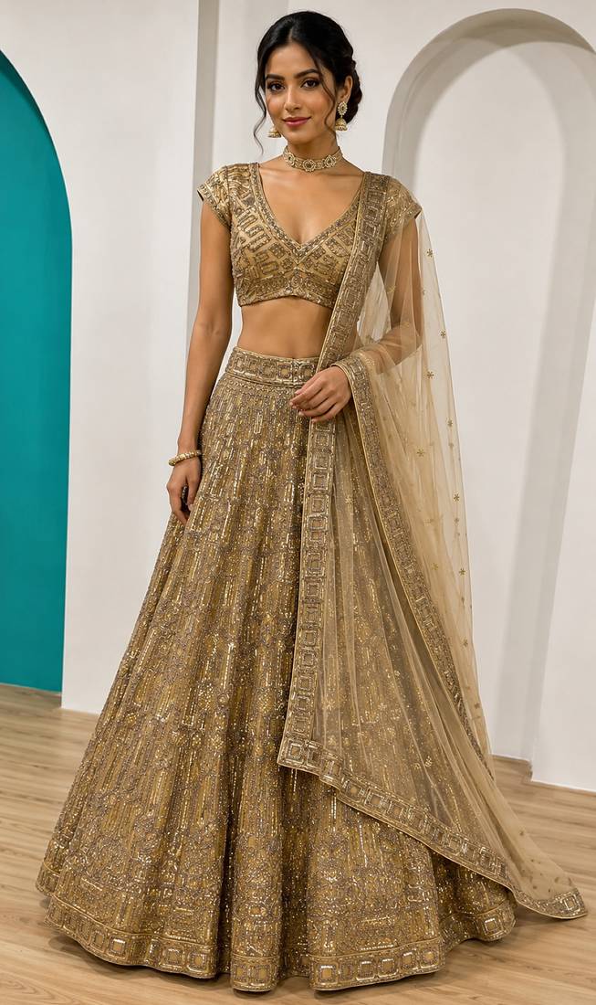 Traditional Designer Net With Sequins Work festival wedding Lehenga Choli