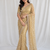 golden sequins and beads embroidery with soft net saree