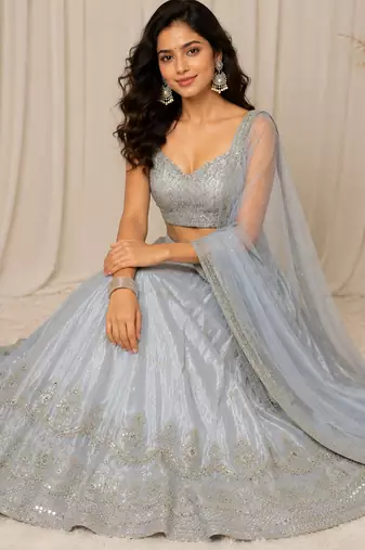 Satin Silk Designer Lehenga Set