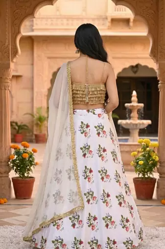 floral magic to your wardrobe with this stunning lehenga set