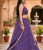 Georgette bandhani print lehenga