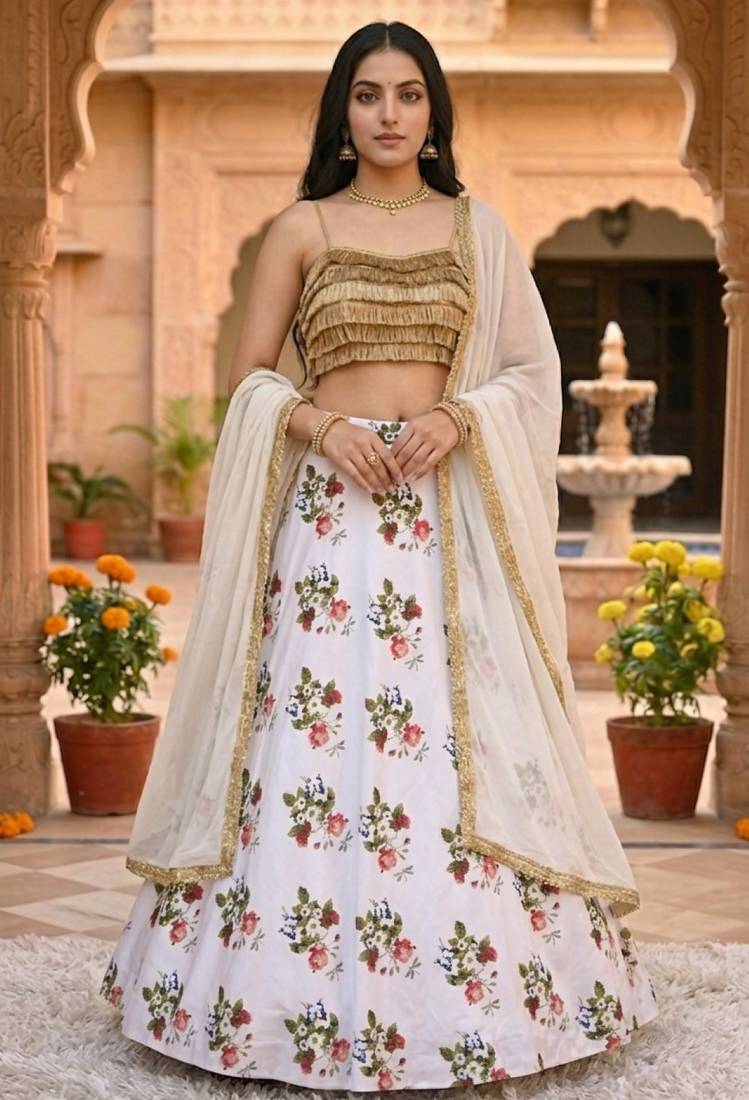 floral magic to your wardrobe with this stunning lehenga set