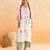 White floral printed cotton kurta set