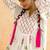 White floral printed cotton kurta set