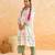 White floral printed cotton kurta set