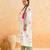 White floral printed cotton kurta set
