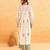 White floral printed cotton kurta set