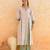 Ivory green printed cotton kurta set