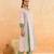 Ivory green printed cotton kurta set