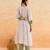 Ivory green printed cotton kurta set