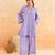 Lilac blue striped cotton kurta set