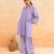 Lilac blue striped cotton kurta set