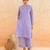 Lilac blue striped cotton kurta set
