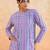 Lilac blue striped cotton kurta set