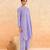 Lilac blue striped cotton kurta set