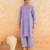 Lilac blue striped cotton kurta set