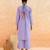 Lilac blue striped cotton kurta set