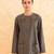Teal blue brown striped cotton kurta set