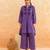 Deep purple embroidered cotton kurta set