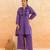 Deep purple embroidered cotton kurta set