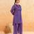 Deep purple embroidered cotton kurta set