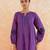 Purple striped embroidered cotton kurta set