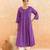 Purple striped printed cotton kurta set