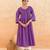 Purple striped printed cotton kurta set