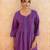 Purple striped printed cotton kurta set