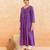 Purple striped printed cotton kurta set