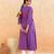 Purple striped printed cotton kurta set