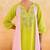 Lemon yellow pink embroidered cotton kurta set