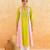 Lemon yellow pink embroidered cotton kurta set