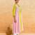 Lemon yellow pink embroidered cotton kurta set