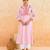 Baby pink embroidered cotton kurta set