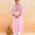 Baby pink embroidered cotton kurta set