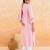 Baby pink embroidered cotton kurta set