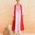Pink red embroidered cotton kurta set