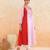 Pink red embroidered cotton kurta set