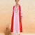 Pink red embroidered cotton kurta set