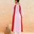 Pink red embroidered cotton kurta set