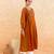 Rust brown embroidered cotton kurta set